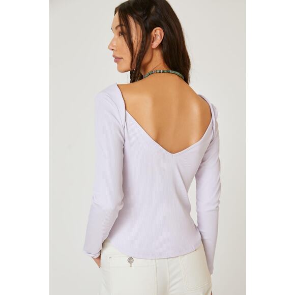 NWT Anthropologie Purple Twist Cut-Out Top - Large - Picture 4 of 8